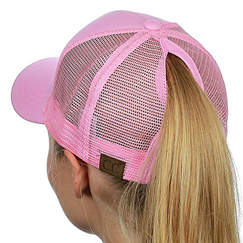 

Women's Active Basic Cute Cotton Baseball Cap-Solid Colored Spring Summer Black White Blushing Pink