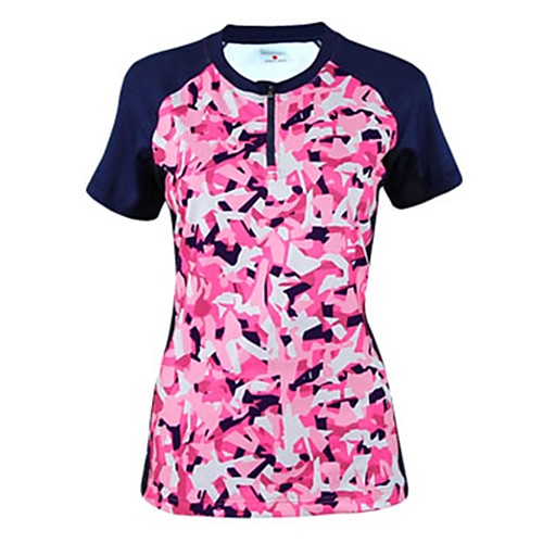 

Women's Hiking Tee shirt Short Sleeve Outdoor Breathable Quick Dry Fitness Back Country Tee / T-shirt Top Summer POLY Crew Neck Camping / Hiking Outdoor Exercise Fuchsia Pink Green