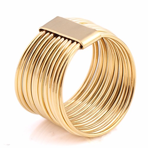 

Для пары Многослойный Кольцо на несколько пальцев Go Rings Титановая сталь Креатив Массивный Дамы Необычные Уникальный дизайн европейский модный Модные кольца Бижутерия Золотой Назначение