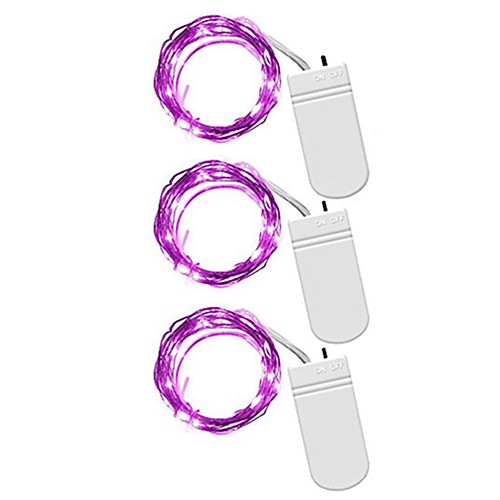 

3pcs fairy lights 1m 10led украшение венчания вел светодиодный светильник cr2032 медной струны рождества