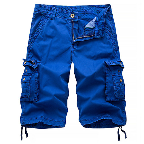 

Hiking Pants Men's Street chic / Military Going out Chinos / Shorts / Cargo Pants - Solid Colored Black Blue Red 30 31 32