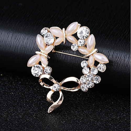 

Women's AAA Cubic Zirconia Brooches Classic Elegant Brooch Jewelry Gold For Wedding Festival