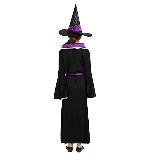 фото Ведьма костюм девочки подростки хэллоуин хэллоуин карнавал день детей фестиваль / праздник полиэстер инвентарь черный однотонный halloween Lightinthebox