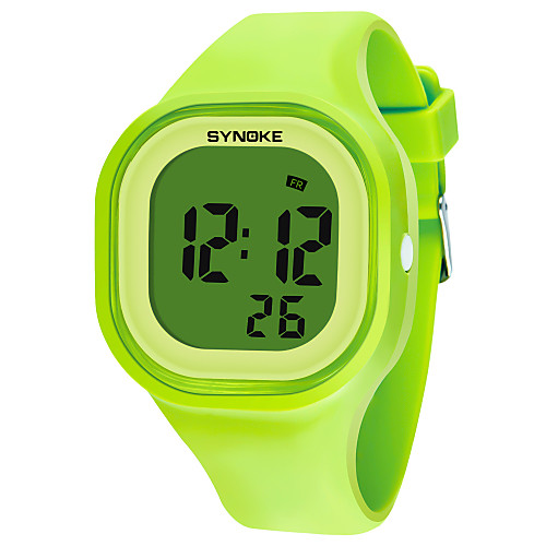 

SYNOKE Муж. Жен. Спортивные часы электронные часы Цифровой силиконовый Черный / Белый / Синий 50 m Защита от влаги Календарь Секундомер Цифровой Мода - Зеленый Синий Розовый / Хронометр