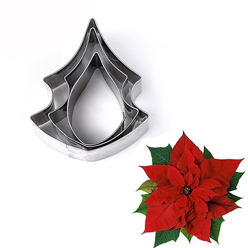 

3Pcs Stainless Steel Poinsettia Flower Cookie Cutter Fondant Biscuit Mold