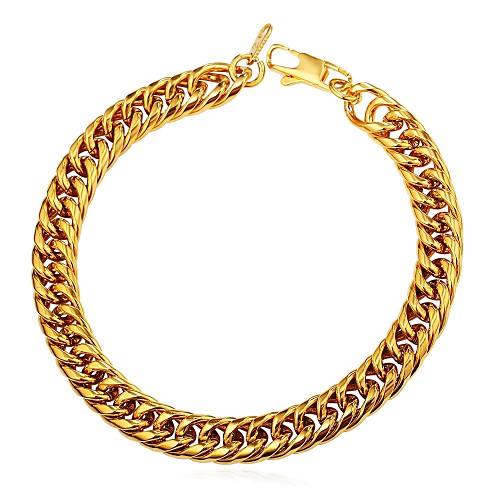 

Men's Chain Bracelet Thick Chain Creative Fashion Stainless Steel Bracelet Jewelry Gold / Black / Silver For Gift Daily