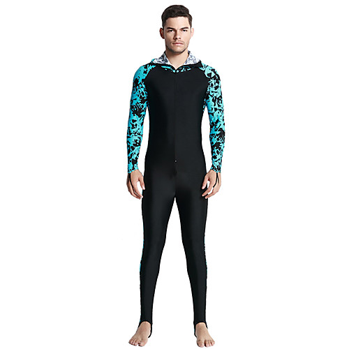 

SBART Men's Rash Guard Dive Skin Suit Spandex Diving Suit SPF50 UV Sun Protection Breathable Full Body Front Zip - Swimming Diving Surfing Fashion Floral Botanical Spring Summer / Quick Dry