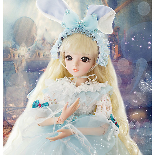 

Doris Girl Doll Ball-joined Doll / BJD Blythe Doll Baby Girl 24 inch Full Body Silicone - Cute Exquisite High-Temperature Resistant Fibre Wigs Kid's Girls' Toy Gift