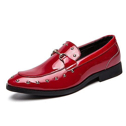

Men's Patent Leather Spring & Summer Casual Loafers & Slip-Ons Breathable Black / Red