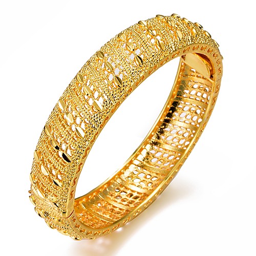 

Women's Bracelet Bangles Cuff Bracelet Sculpture Ladies Ethnic Italian Gold Plated Bracelet Jewelry Gold For Party Gift