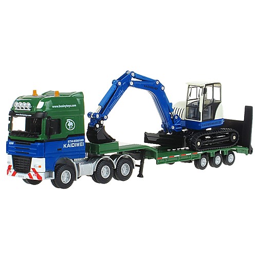 

1:50 Toy Car Truck Transporter Truck Construction Vehicle Truck Construction Truck Set Excavator City View Cool Exquisite Metal All Boys' Girls' 2 pcs