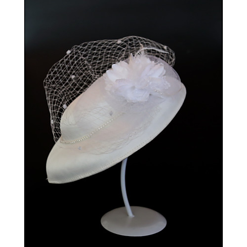 Тюль / Лен / Перья Fascinators / Головные уборы с Пух / Кепки / Цветы 1шт Свадьба / Особые случаи Заставка