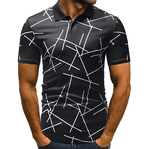 

Men's Daily Basic EU / US Size Polo - Geometric Shirt Collar White / Short Sleeve
