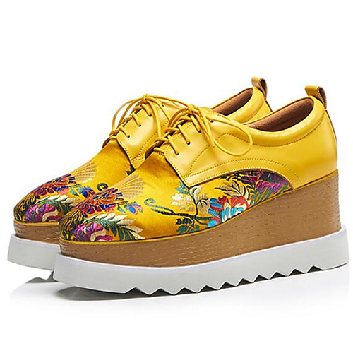 

Women's Oxfords Creepers Closed Toe Nappa Leather Comfort Spring / Summer Black / Yellow / Daily