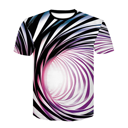 

Men's Daily Club Basic / Street chic T-shirt - Solid Colored Black & White, Print Round Neck Fuchsia / Short Sleeve / Summer