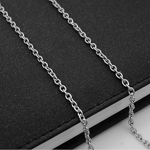 

Men's Chain Necklace Single Strand Mariner Chain European Titanium Steel Silver 55 cm Necklace Jewelry 1pc For Daily