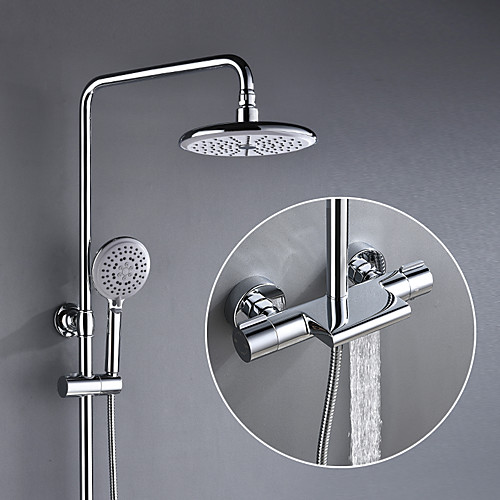 

Смеситель для душа - Современный Хром Душевая система Керамический клапан Bath Shower Mixer Taps / Латунь / Две ручки три отверстия