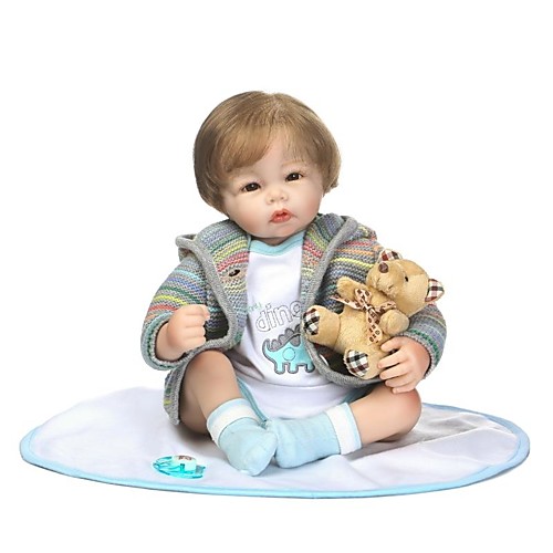 

NPKCOLLECTION NPK DOLL Reborn Doll Girl Doll Baby Girl 22 inch Newborn lifelike Gift Child Safe Parent-Child Interaction Hand Rooted Mohair Kid's Girls' Toy Gift / Artificial Implantation Brown Eyes