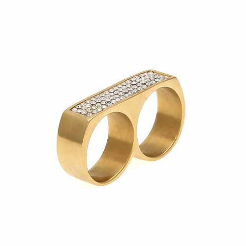 

Men's Multi Finger Ring AAA Cubic Zirconia 1pc Gold Silver Steel Stainless Geometric Geometric Trendy Hyperbole Street Club Jewelry Stylish Cool