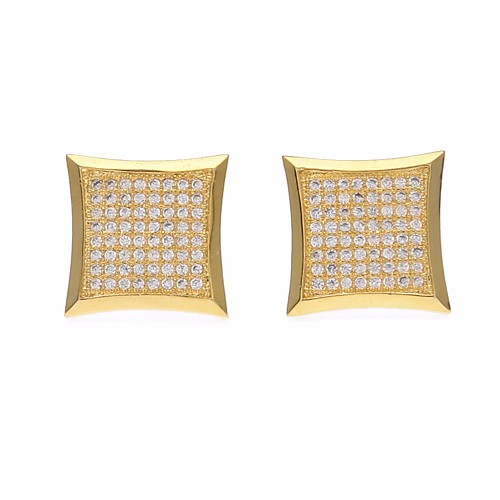 

Men's AAA Cubic Zirconia Stud Earrings Stylish Creative Stylish Simple Geometric Earrings Jewelry Gold / Silver For Wedding Masquerade Engagement Party Prom School Date 1 Pair