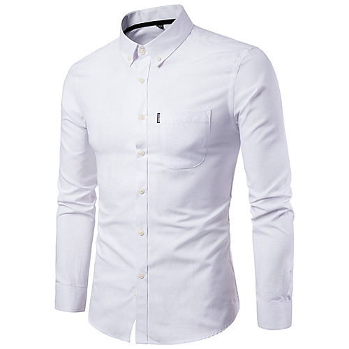 

Men's Daily Work Business / Basic Shirt - Solid Colored Black