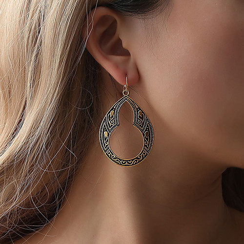 

Women's Drop Earrings Hollow Out Drop Gourd Ladies Geometric Vintage Ethnic Boho Earrings Jewelry Gold / Black / Silver For Gift Evening Party Bar 1 Pair