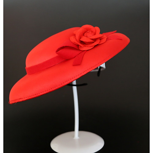 

Linen / Polyester Blend / Wool Felt Headwear / Headdress with Bowknot / Cap 1pc Wedding / Special Occasion Headpiece