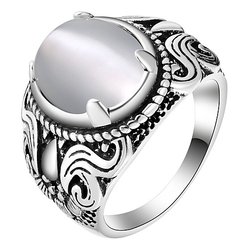 

Men's Band Ring Opal 1pc Silver Copper Oval Stylish Classic Daily Jewelry Vintage Style