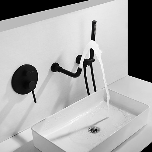 

Ванная раковина кран - Водопад / Широко распространенный Окрашенные отделки На стену Две ручки три отверстияBath Taps