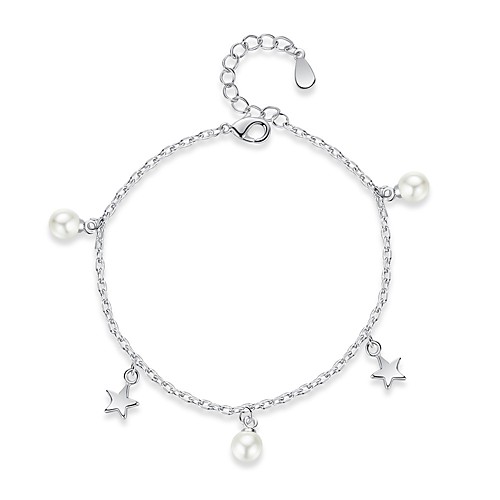 

Women's Charm Bracelet Star Ladies Trendy Elegant Imitation Pearl Bracelet Jewelry Silver For Office & Career Festival