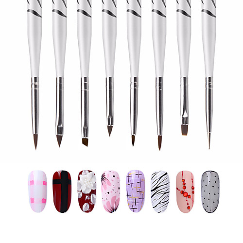 

8pcs Nail Brushes For Finger Nail Toe Nail Fashionable Design / Novelty nail art Manicure Pedicure Small Brush / Traditional / Classic / Cute Practise / Professioanl Use / Office & Career
