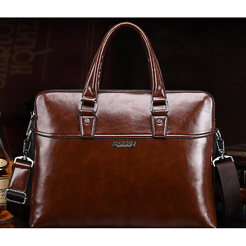 

Men's Solid PU Briefcase Black / Brown / Green