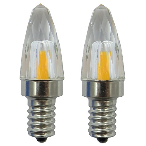 

3w e12 кристаллическая свеча bulb smd 1505 cob для настенного светильника люстра frireator ac 120v 220v теплая / холодная белизна (2 ПК)