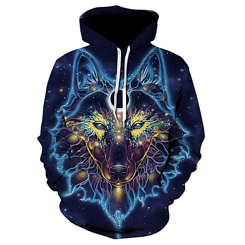 

Men's Plus Size Long Sleeve Slim Hoodie - Geometric Round Neck Blue XXXL / Fall / Winter