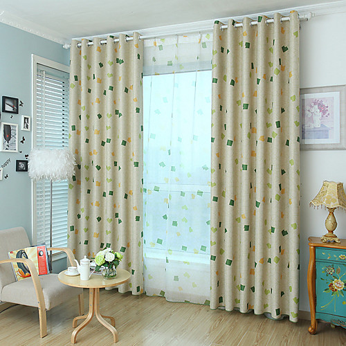 

Two Panel Children's Room Cute Cartoon Style Geometric Figure Printing Blackout Curtains