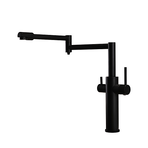 

Kitchen Faucet-Two One Hole Single Hole Painted Surface Standard Spout / Folding Lid Modern Kitchen Faucet