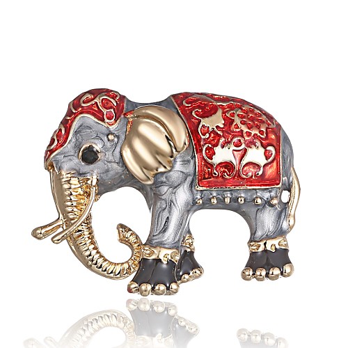 

Women's Brooches Classic Stylish Elephant Ladies Stylish Classic Brooch Jewelry Gold For Daily