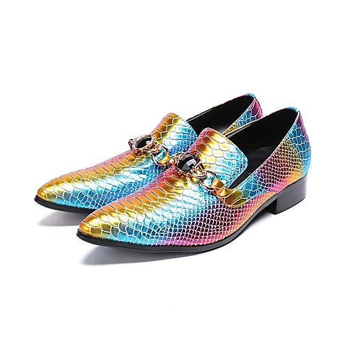 

Men's Novelty Shoes Synthetics Fall & Winter Casual / British Oxfords Color Block Rainbow / Wedding / Party & Evening / Gradient / Party & Evening