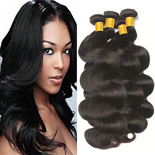 

4 Bundles Body Wave Human Hair Unprocessed Human Hair Natural Color Hair Weaves / Hair Bulk Extension Bundle Hair 8-28 inch Natural Color Human Hair Weaves Hot Sale Thick For Black Women Human Hair