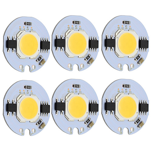 

9w круглый cob led chip smart ic ac 220v для diy потолочный светильник downlight прожектор теплый / холодный белый (6 шт)