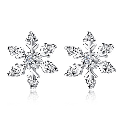 

Women's Stud Earrings Stylish Snowflake Ladies Sweet Fashion Imitation Diamond Earrings Jewelry Silver For Daily Date 1 Pair