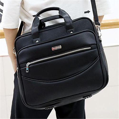 

Men's Zipper PU Briefcase Black