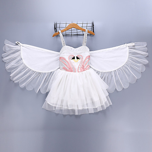 

Fairytale Cosplay Costume Kid's Christmas Halloween Festival / Holiday Polyester White Carnival Costumes Solid Colored / Dress / Wings / Dress / Wings