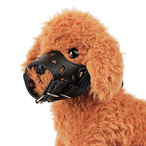 фото Собаки кора воротник анти кора безопасность однотонный панк настоящая кожа черный коричневый Lightinthebox