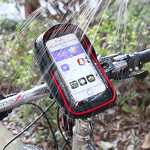 фото Wheel up сотовый телефон сумка бардачок на руль 6 дюймовый сенсорный экран отражение велоспорт для велосипедный спорт iphone x iphone xr красный черный горный велосипед шоссейный велосипед Lightinthebox