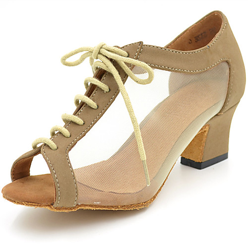 

Жен. Искусственная кожа / Синтетика Обувь для латины На каблуках Толстая каблук Персонализируемая Черный / Коричневый / Выступление / Тренировочные