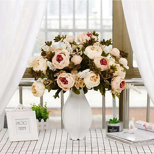 

Искусственные Цветы 1 Филиал Классический Односпальный комплект (Ш 150 x Д 200 см) Свадьба Свадебные цветы Пионы Букеты на стол
