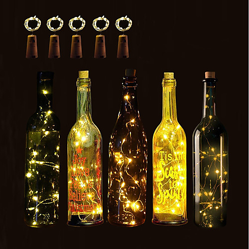 

Brelong 10 светодиодные бутылки вина медные огни строки Рождество Хэллоуин свадьба и украшение интерьера 5 шт.