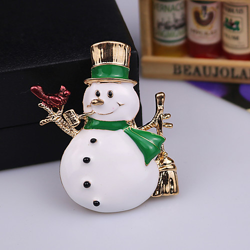 

Men's AAA Cubic Zirconia Brooches Classic Santa Suits Snowflake Classic Cartoon Cute Rhinestone Brooch Jewelry White For Christmas Daily