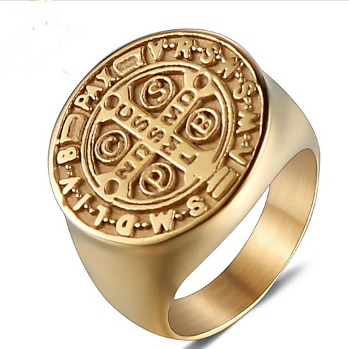 

Муж. Midi Ring Кольцо с печаткой 1шт Золотой Титановая сталь Круглый Винтаж Для вечеринок Повседневные Бижутерия Ретро С гравировкой Креатив фамильный герб Cool